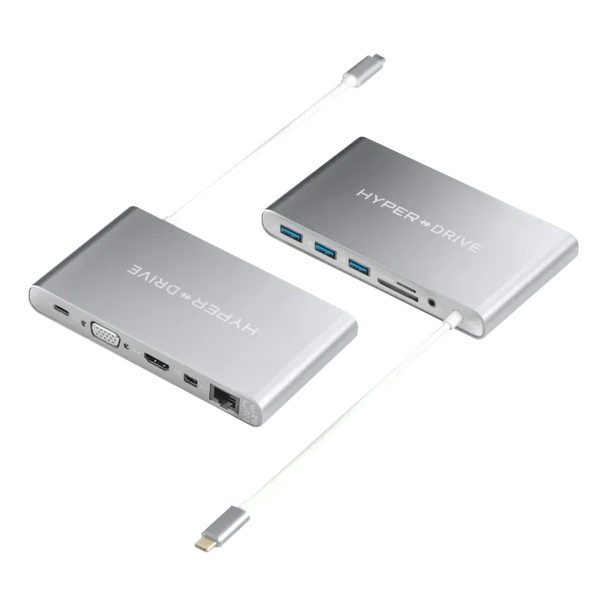 Хаб (адаптер) HyperDrive Ultimate 11-in-1 USB-C PD 4K30Hz HDMI для MacBook | iPad Silver