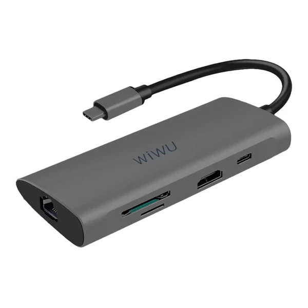 Хаб USB-C для MacBook WIWU Alpha 8-in-1 Grey в Кривому Розі