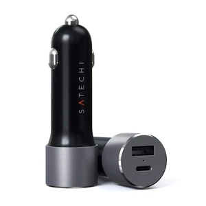 Автомобильное зарядное устройство Satechi 72W Type-C PD Car Charger Space Gray