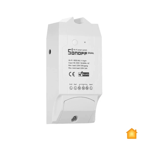Бездротове двухканальное Wi-Fi реле Sonoff HomeKit Dual R2