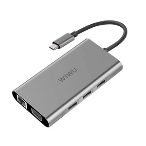 Алюминиевый концентратор WIWU Apollo USB Type-C 10 in 1 Hub Grey A10VHR - Фото 1