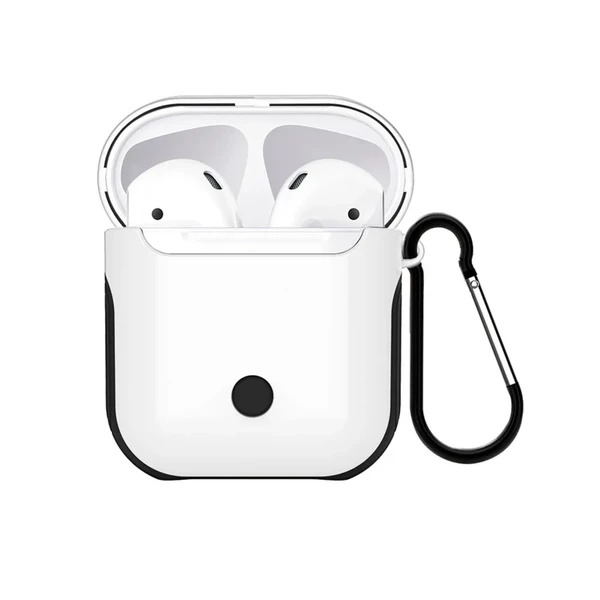 Пластиковий чохол з карабіном WIWU Armor White для Apple AirPods