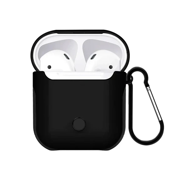 Пластиковий чохол з карабіном WIWU Armor Black для Apple AirPods