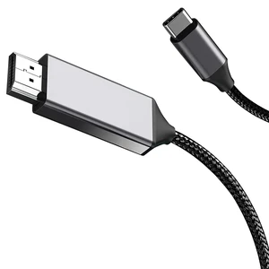 Нейлоновий кабель WIWU X6 Coaxial Cable Charcoal Gray USB 3.1 Type-C to HDMI 1.8m