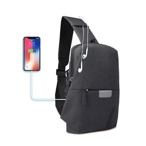 Рюкзак WIWU Mi + Chest Bag Black з виходом для навушників - Фото 4