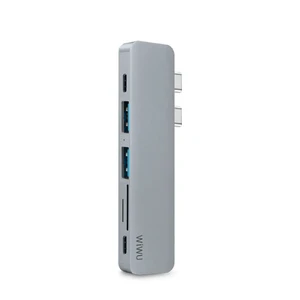 Алюмінієвий концентратор WIWU USB Type-C 7 in 1 Hub T8 Gray