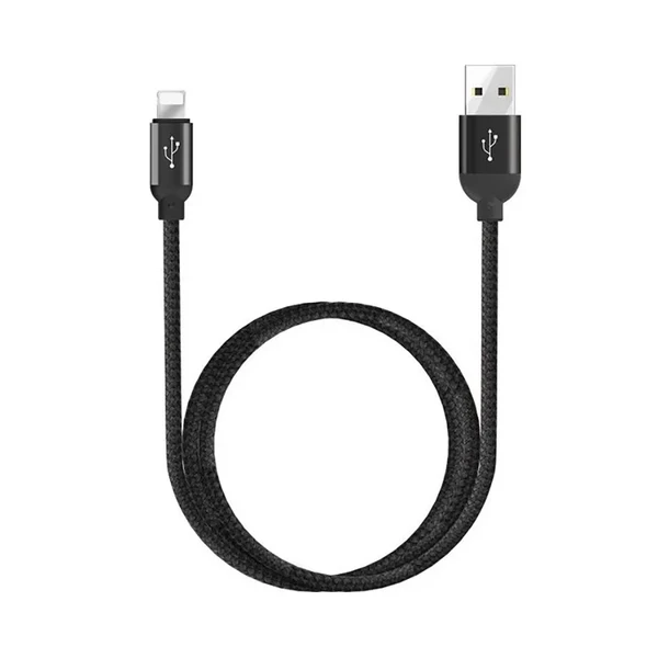 Нейлоновий кабель WIWU YZ-103 USB-A to Lightning Black 1.2m