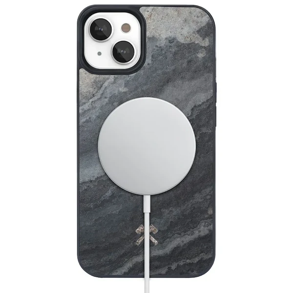 Чохол із натурального каменю Woodcessories Bumper Case with MagSafe Camo Grey для iPhone 14 Plus у Броварах