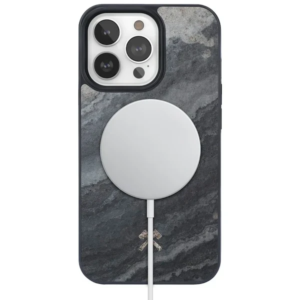 Чохол із натурального каменю Woodcessories Bumper Case with MagSafe Camo Grey для iPhone 14 Pro
