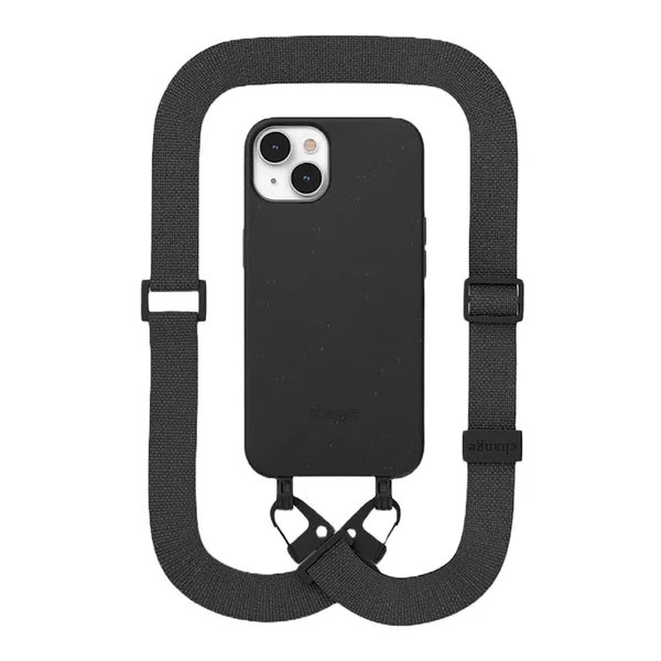 Еко-чохол з ремінцем Woodcessories Case with Strap Black для iPhone 14 | 13