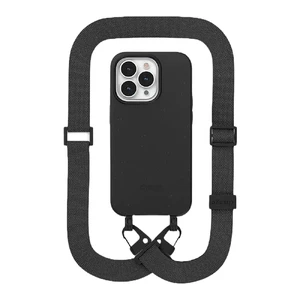 Эко-чехол с ремешком Woodcessories Case with Strap Black для iPhone 14 Pro