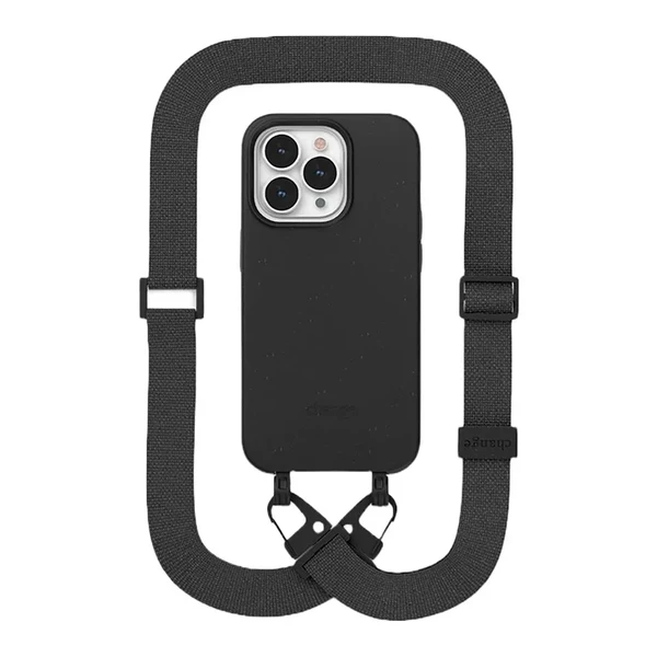 Еко-чохол з ремінцем Woodcessories Case with Strap Black для iPhone 14 Pro в Запоріжжі