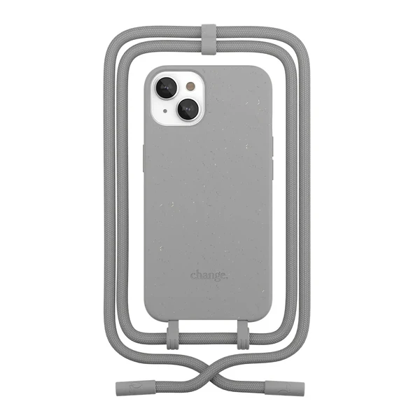 Еко-чохол із шнурком Woodcessories Crossbody Case Cool Grey для iPhone 14 Plus у Полтаві