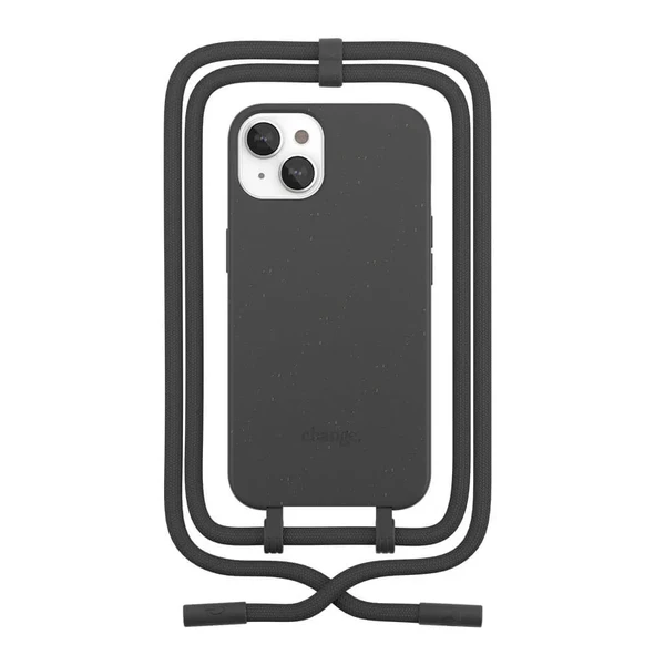 Еко-чохол з ремінцем Woodcessories Crossbody Case Black для iPhone 13 mini