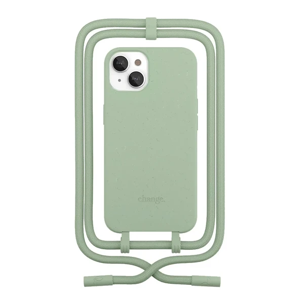 Эко-чехол со шнурком Woodcessories Crossbody Case Jade Green для iPhone 14 Plus в Сумах
