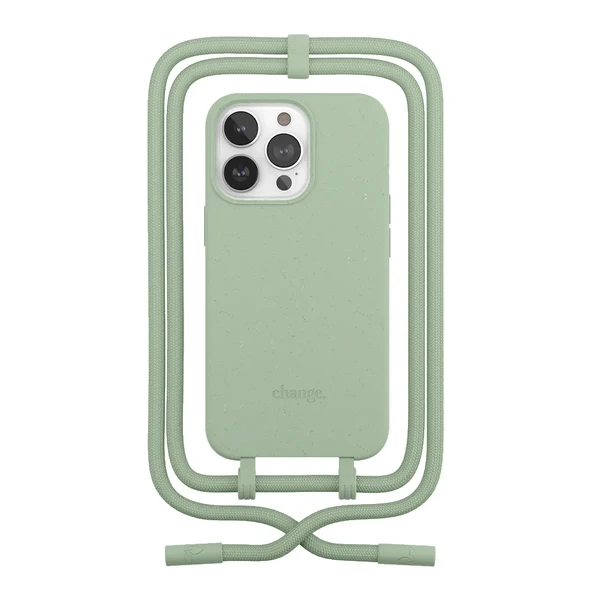 Эко-чехол со шнурком Woodcessories Crossbody Case Jade Green для iPhone 14 Pro