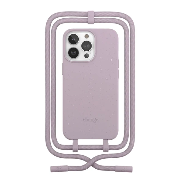 Эко-чехол со шнурком Woodcessories Crossbody Case Lilac для iPhone 14 Pro