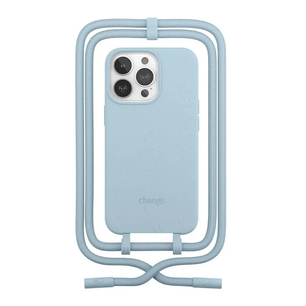 Еко-чохол з ремінцем Woodcessories Crossbody Case Pastel Blue для iPhone 13 Pro в Запоріжжі