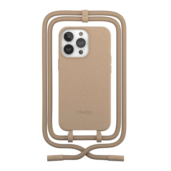 Еко-чохол із шнурком Woodcessories Crossbody Case Taupe Brown для iPhone 14 Pro Max у Житомирі