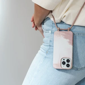 Эко-чехол с ремешком Woodcessories Crossbody Change Case Batic Сlay Red для iPhone 13 Pro Max - Фото 4