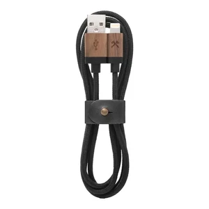 Нейлоновый кабель из натурального дерева Woodcessories EcoCable Lightning to USB Black 1.2m