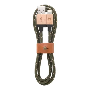 Нейлоновый кабель из натурального дерева Woodcessories EcoCable Lightning to USB Green | Brown 1.2m