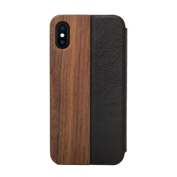 Дерев'яний чохол-книжка Woodcessories EcoFlip Walnut для iPhone X | XS