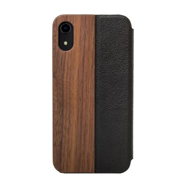 Дерев'яний чохол-книжка Woodcessories EcoFlip Walnut для iPhone XR