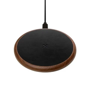 Беспроводная зарядка из дерева Woodcessories EcoPad Walnut | Leather для iPhone | Samsung | AirPods