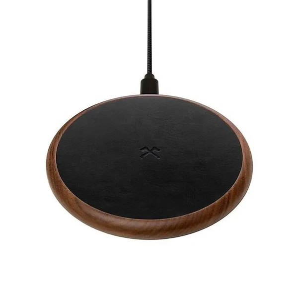 Беспроводная зарядка из дерева Woodcessories EcoPad Walnut | Leather для iPhone | Samsung | AirPods