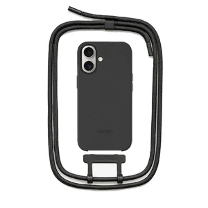 Еко-чохол зі шнурком Woodcessories Necklace Case Crossbody Black для iPhone 16 Plus