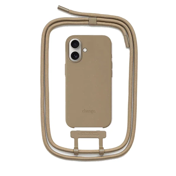 Еко-чохол зі шнурком Woodcessories Necklace Case Crossbody Taupe для iPhone 16