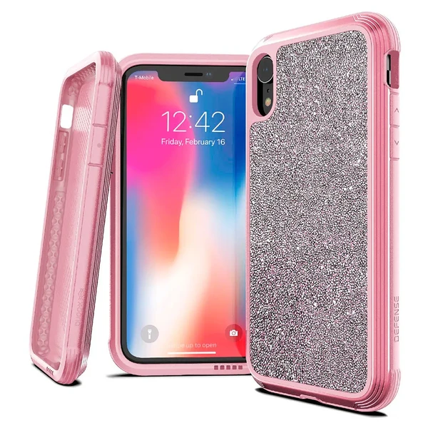 Протиударний чохол X-Doria Defense Lux Pink Glitter для iPhone XR у Дніпрі