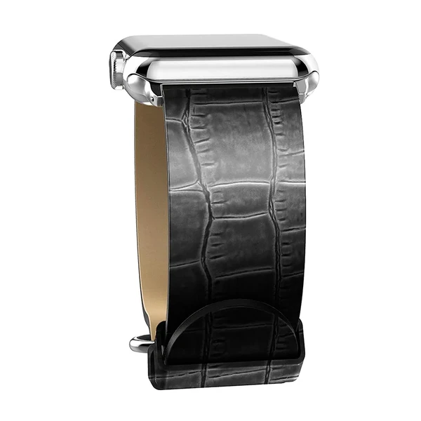 Шкіряний ремінець X-Doria Lux Band Black Croc для Apple Watch Ultra 49mm | 45mm | 44mm | 42mm в Кривому Розі