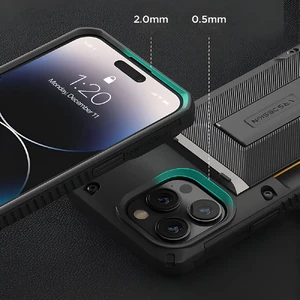 Противоударный чехол-кошелек с подставкой VRS Design Damda Glide Hybrid Black для iPhone 14 Pro Max - Фото 6