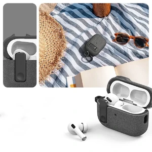 Защитный чехол с замком и карабином VRS Design MODERN LOCK для AirPods Pro 2 Sandstone - Фото 5