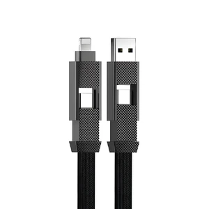 Нейлоновий кабель 4-в-1 USB-C/Lightning 60W для швидкої зарядки 0.15m | iLoungeMax iCharge