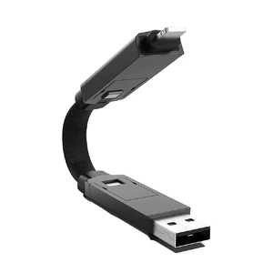 Нейлоновый кабель 4-в-1 USB-C/Lightning 60W для быстрой зарядки 0.15m | iLoungeMax iCharge - Фото 2
