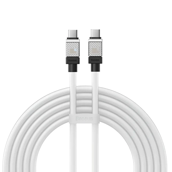 Зарядний кабель Type-C to Type-C для швидкої зарядки Baseus CoolPlay Series White 100W (2m)