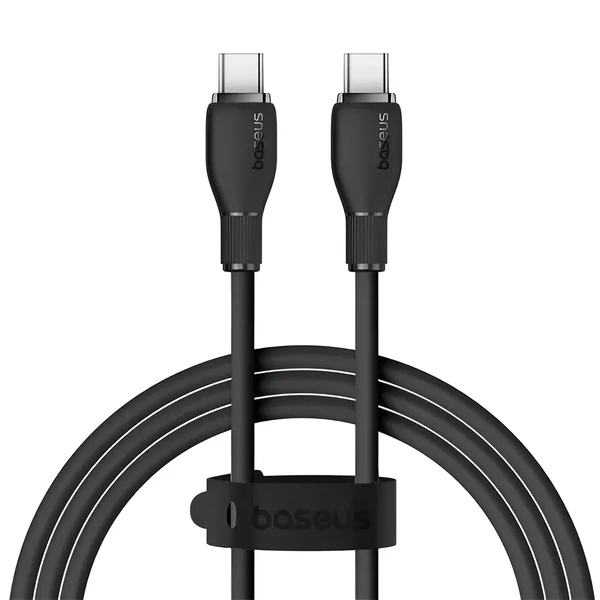 Зарядний кабель Type-C to Type-C для швидкої зарядки Baseus Pudding Series Black 100W (1.2m)