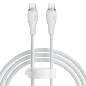 Зарядный кабель Type-C to Type-C для быстрой зарядки Baseus Pudding Series White 100W (1.2m) P10355702221-00 - Фото 1