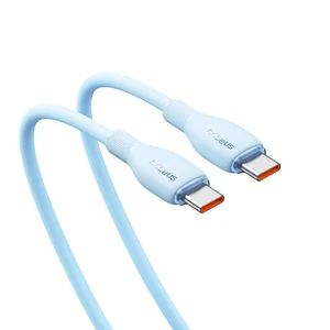 Зарядный кабель Type-C to Type-C для быстрой зарядки Baseus Pudding Series Blue 100W (1.2m) - Фото 2