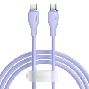 Зарядный кабель Type-C to Type-C для быстрой зарядки Baseus Pudding Series Purple 100W (1.2m) P10355702511-00 - Фото 1