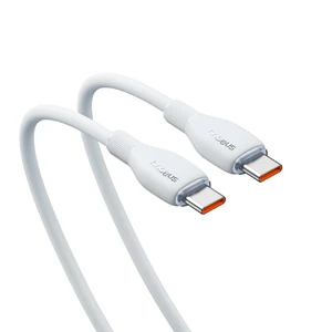 Зарядный кабель Type-C to Type-C для быстрой зарядки Baseus Pudding Series White 100W (1.2m) - Фото 2