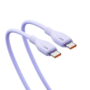 Зарядный кабель Type-C to Type-C для быстрой зарядки Baseus Pudding Series Purple 100W (1.2m) - Фото 2