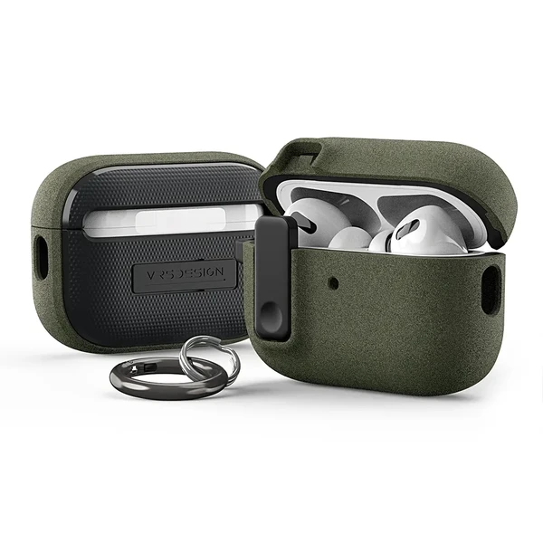 Захисний чохол із замком і карабіном VRS Design MODERN LOCK для AirPods Pro 2 Olive