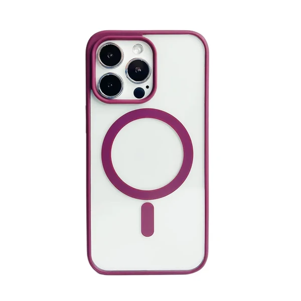 Захисний чохол з MagSafe для iPhone 14 Pro | iLoungeMax Clear Case Wine Red