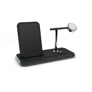 Беспроводное зарядное устройство Zens Stand + Dock + Watch Aluminium Black 10W - Фото 2
