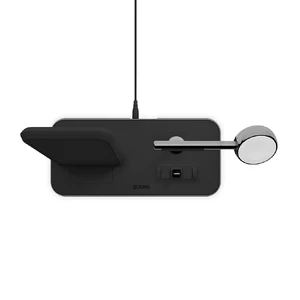 Беспроводное зарядное устройство Zens Stand + Dock + Watch Aluminium Black 10W - Фото 3