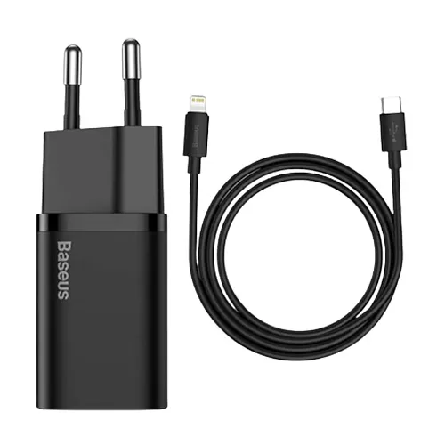 Мережевий зарядний пристрій Baseus Super Si Quick Charger 20W USB Type-C 1m Black